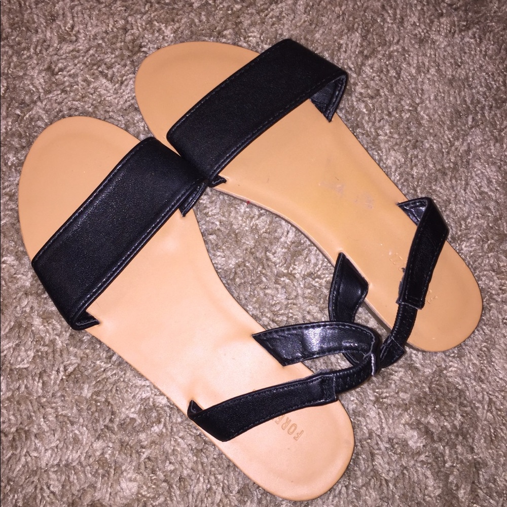 Black strapped sandals